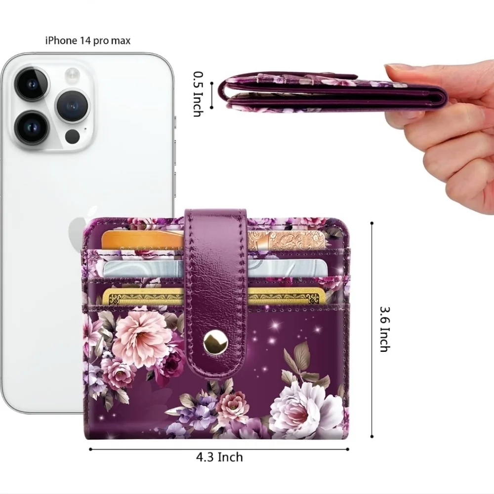 Floral Purple Card Holder Wallet